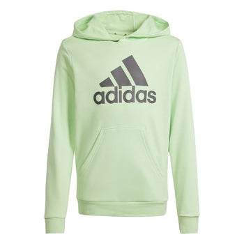 Felpa con cappuccio verde chiaro da bambino con tasca a marsupio adidas Big Logo Essentials, Abbigliamento Sport, SKU a761000050, Immagine 0